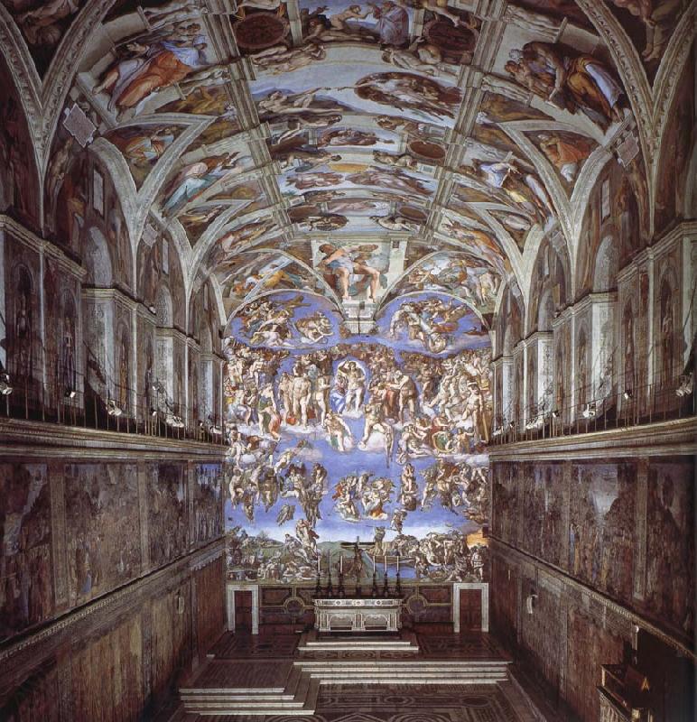 Michelangelo Buonarroti Sixtijnse chapel with the ceiling painting France oil painting art